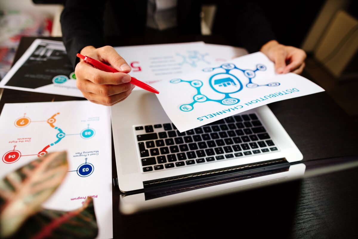 Social media content calendar and analytics view; social media manager scheduling posts